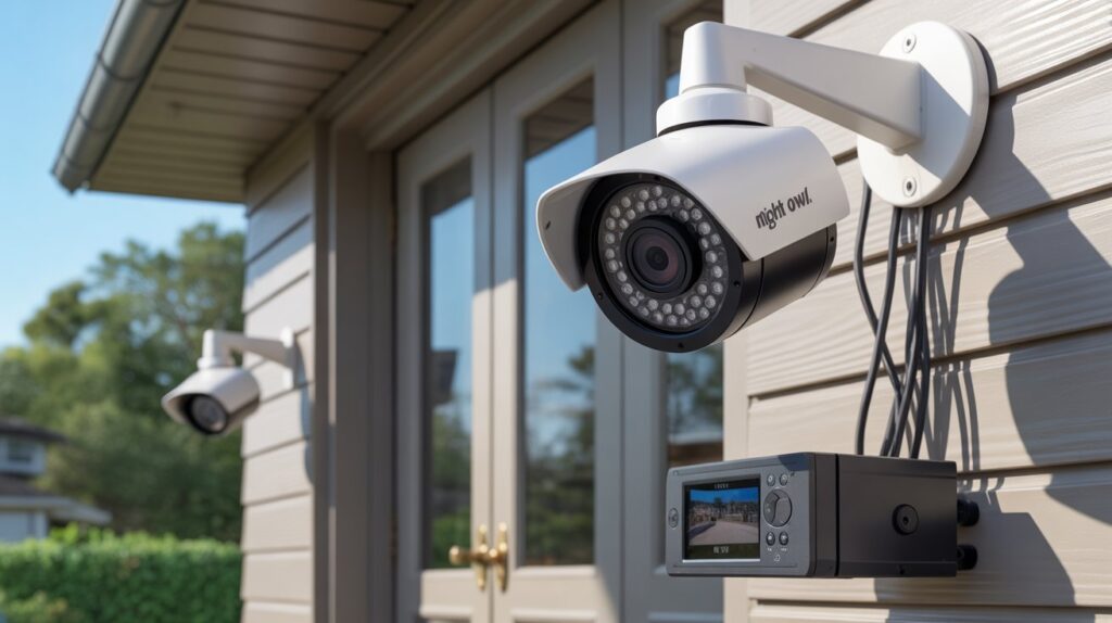 wired security camera setup