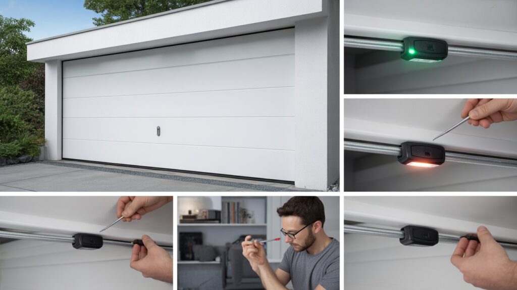 garage door sensor blinking green