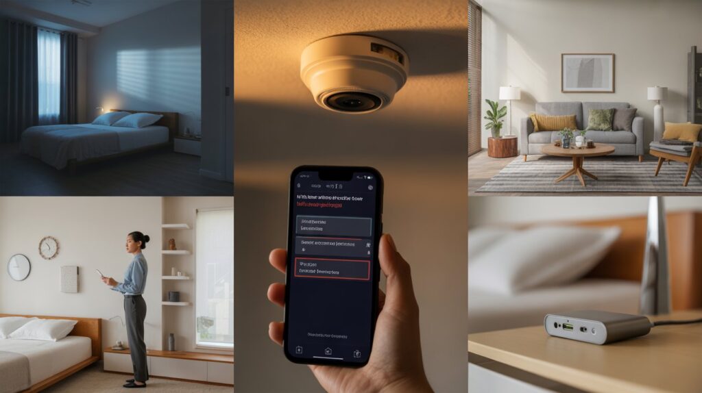 check for hidden cameras in Airbnb