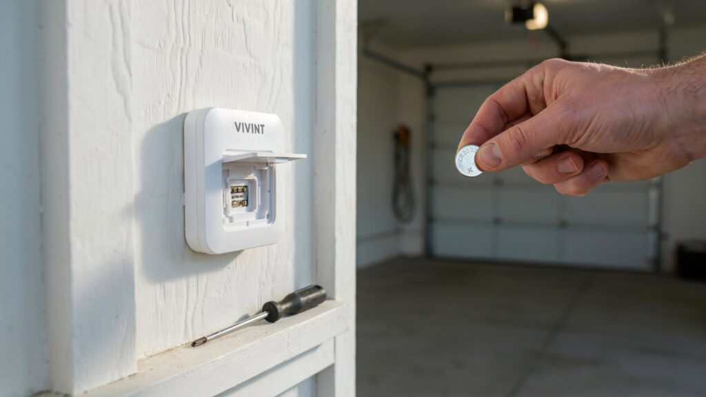 vivint garage door sensor battery type