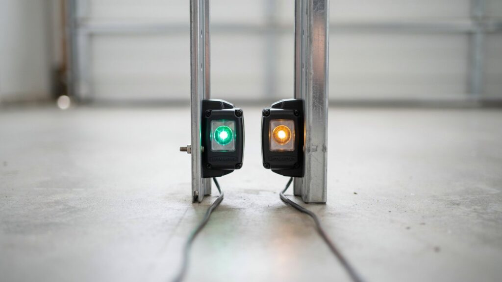 both garage door sensors green