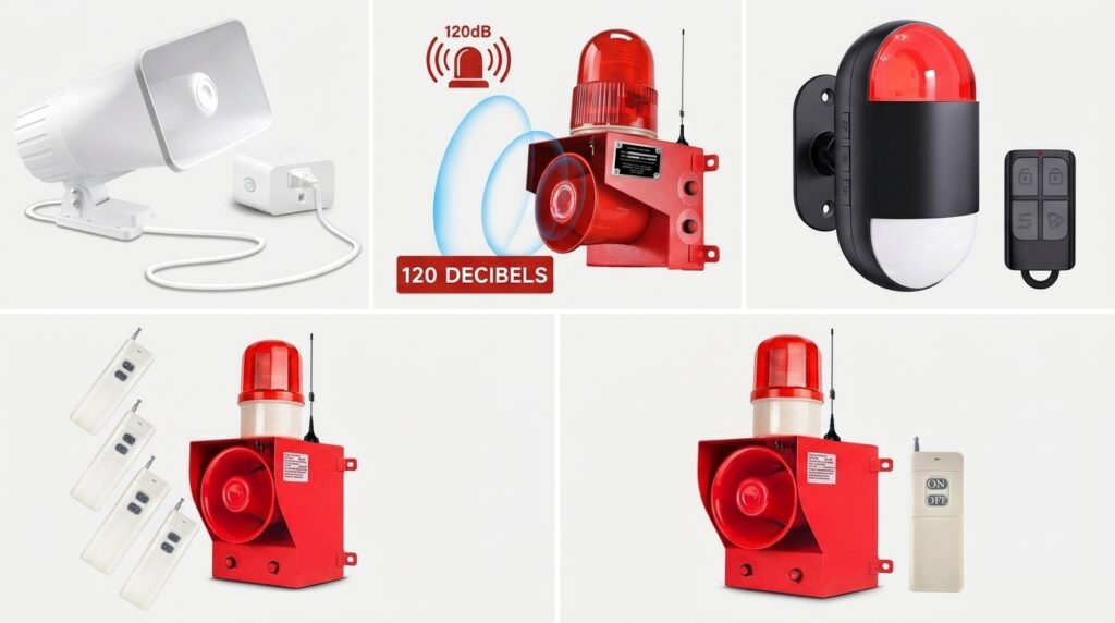 outdoor security siren with remote