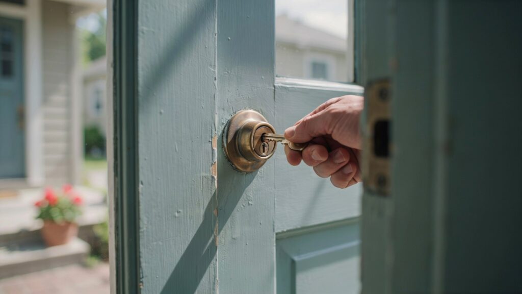 spring latch door lock