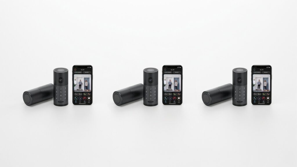 keyless entry door lock with camera