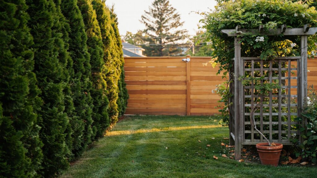 privacy fence for security camera