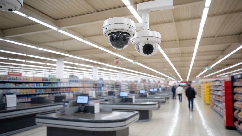 how do store security cameras work