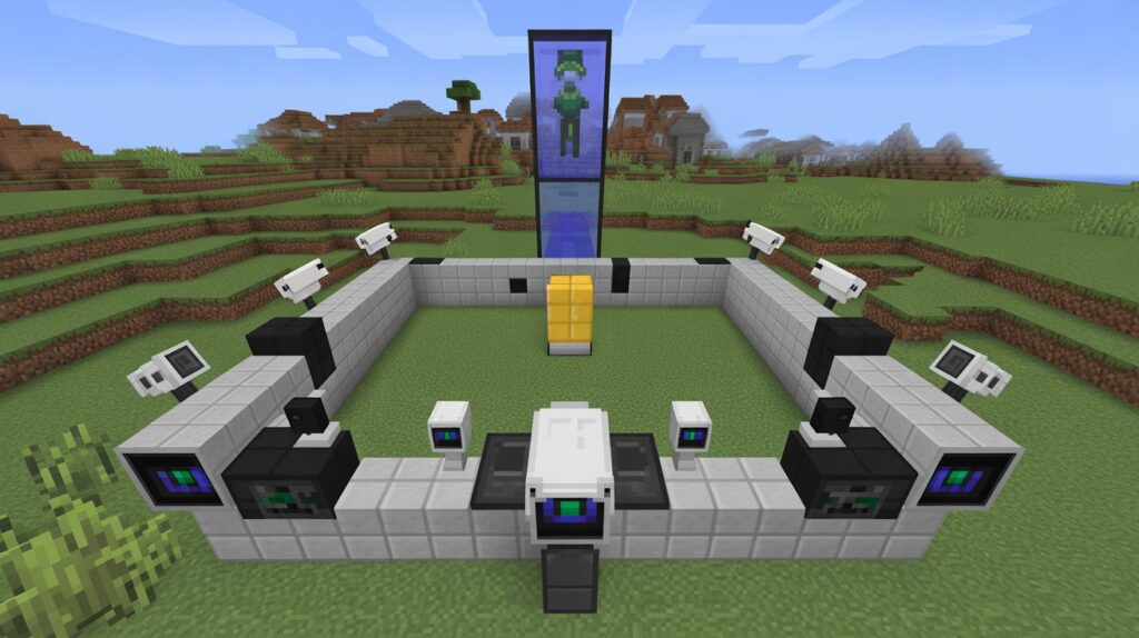 how to use security cameras in Minecraft