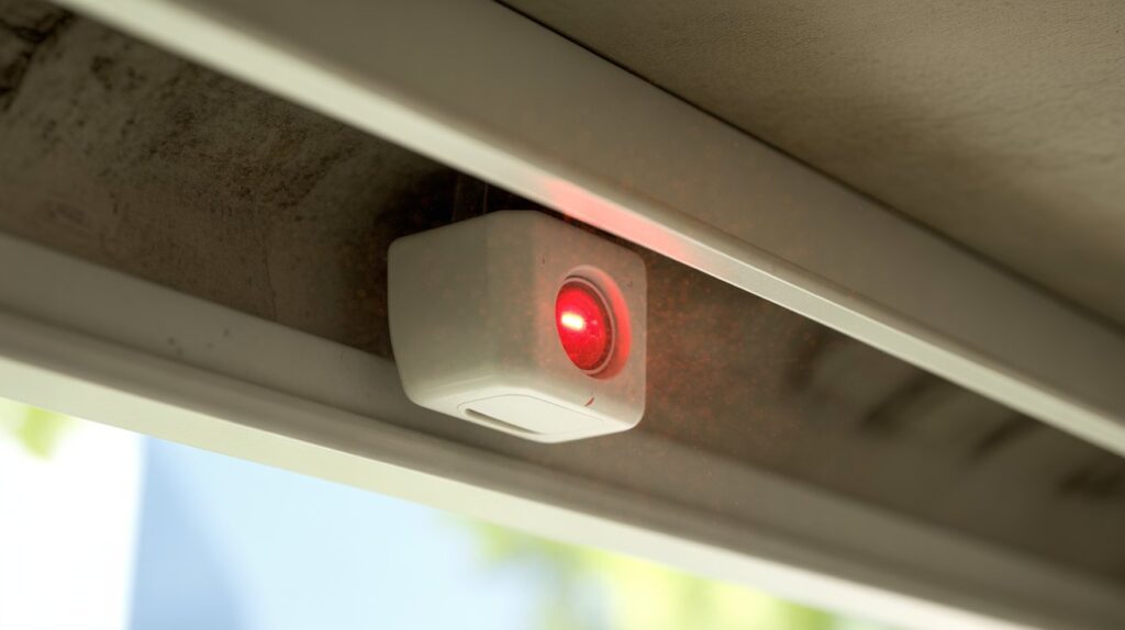 garage door sensor flashing red
