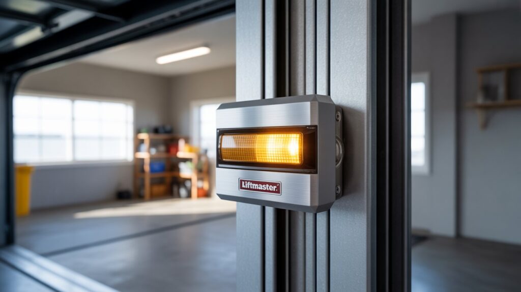 liftmaster garage door sensor yellow light