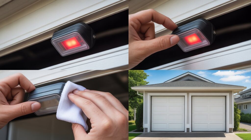 solid red light on garage door sensor