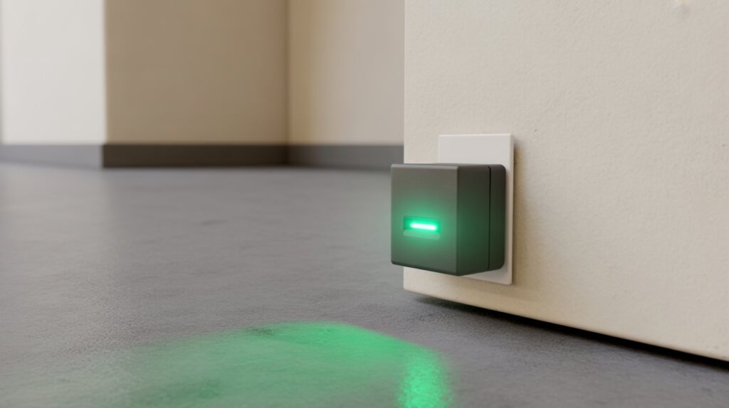 garage door sensor flashing green