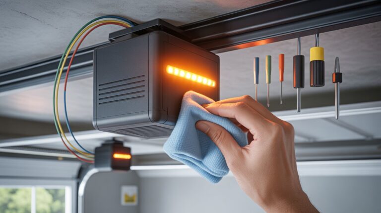 how to fix orange light on garage door sensor