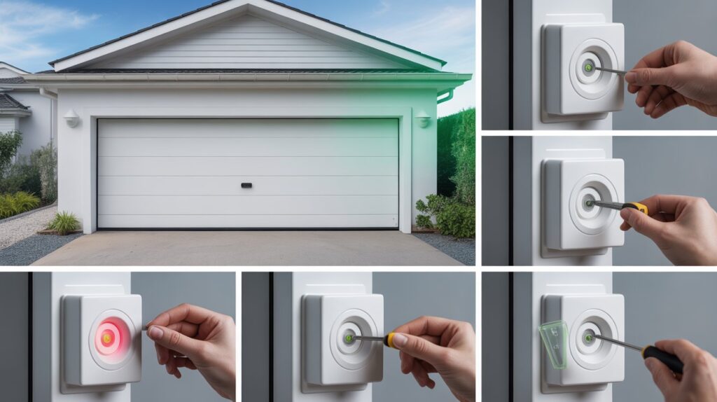blinking green light on garage door sensor